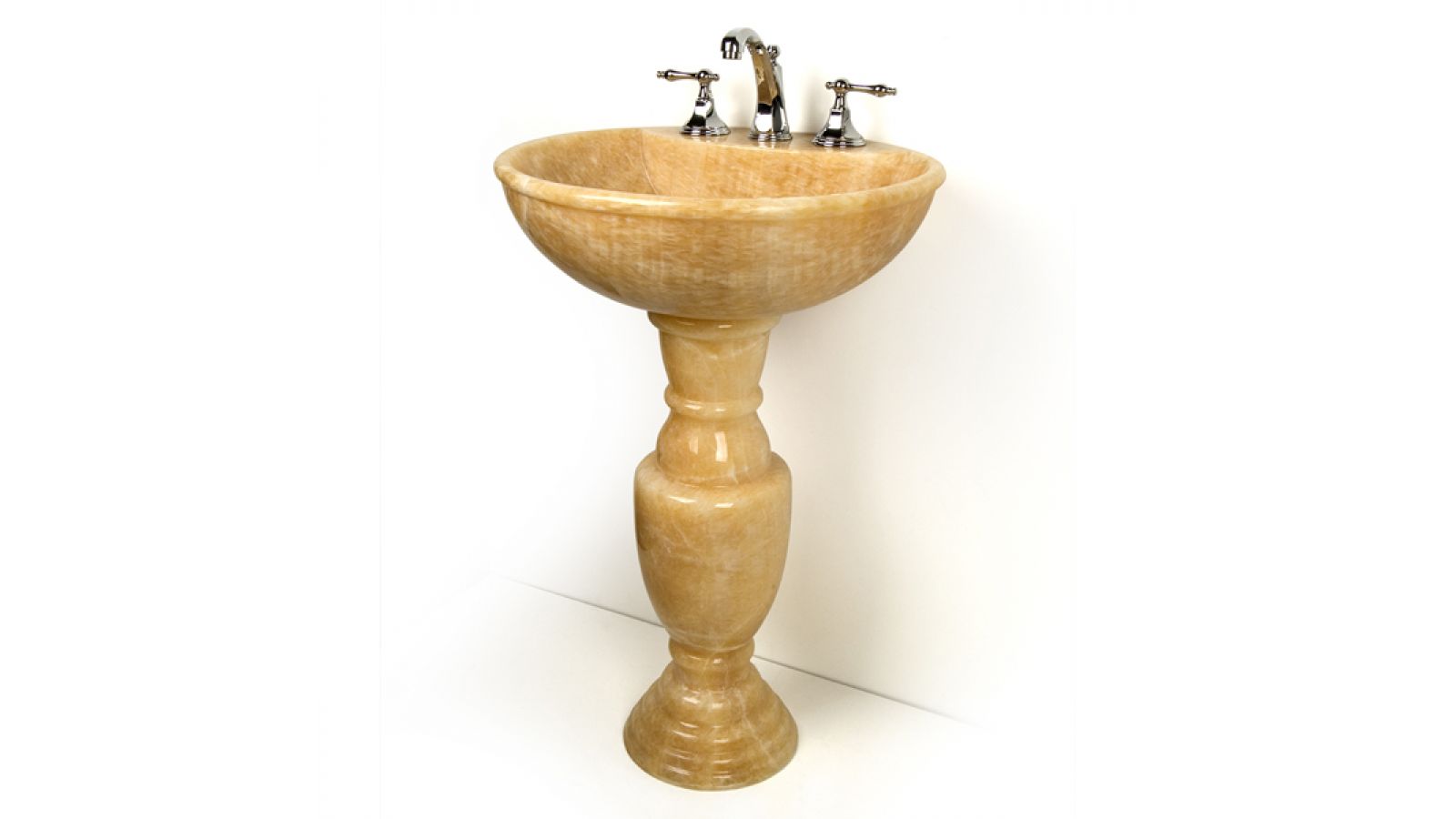 Baluster Honey Onyx Pedestal Sink